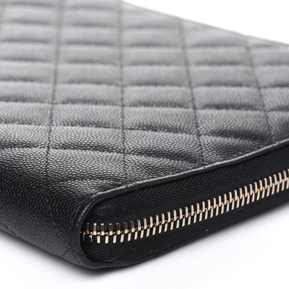 Chanel Caviar Quilted Zip Around Notebook Agenda Cover Black 8 of 12