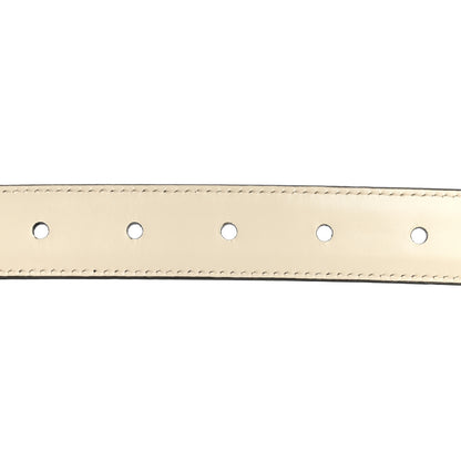 Celine Box Calfskin Reversible 25mm Triomphe Belt 80 32 Black White Cotton 7 of 8