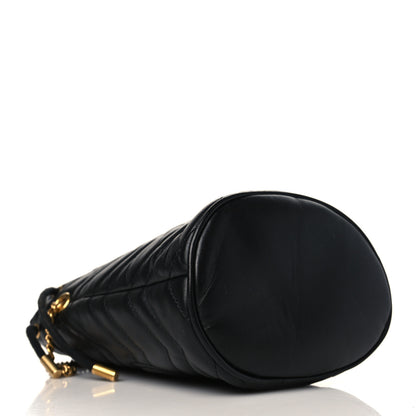 Gucci Calfskin Matelasse Mini GG Marmont 2.0 Bucket Bag Black 4 of 9