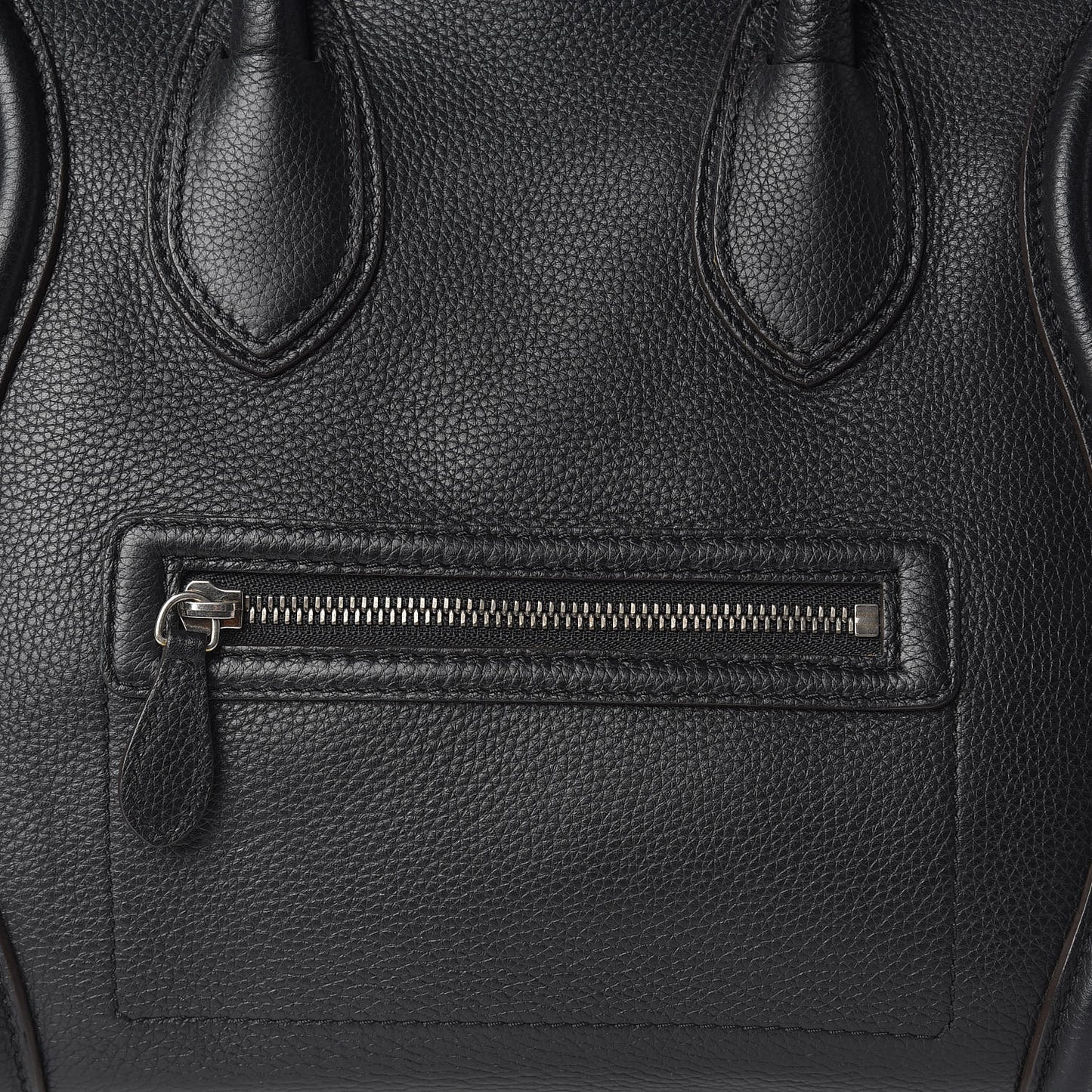 Drummed Calfskin Mini Luggage Black