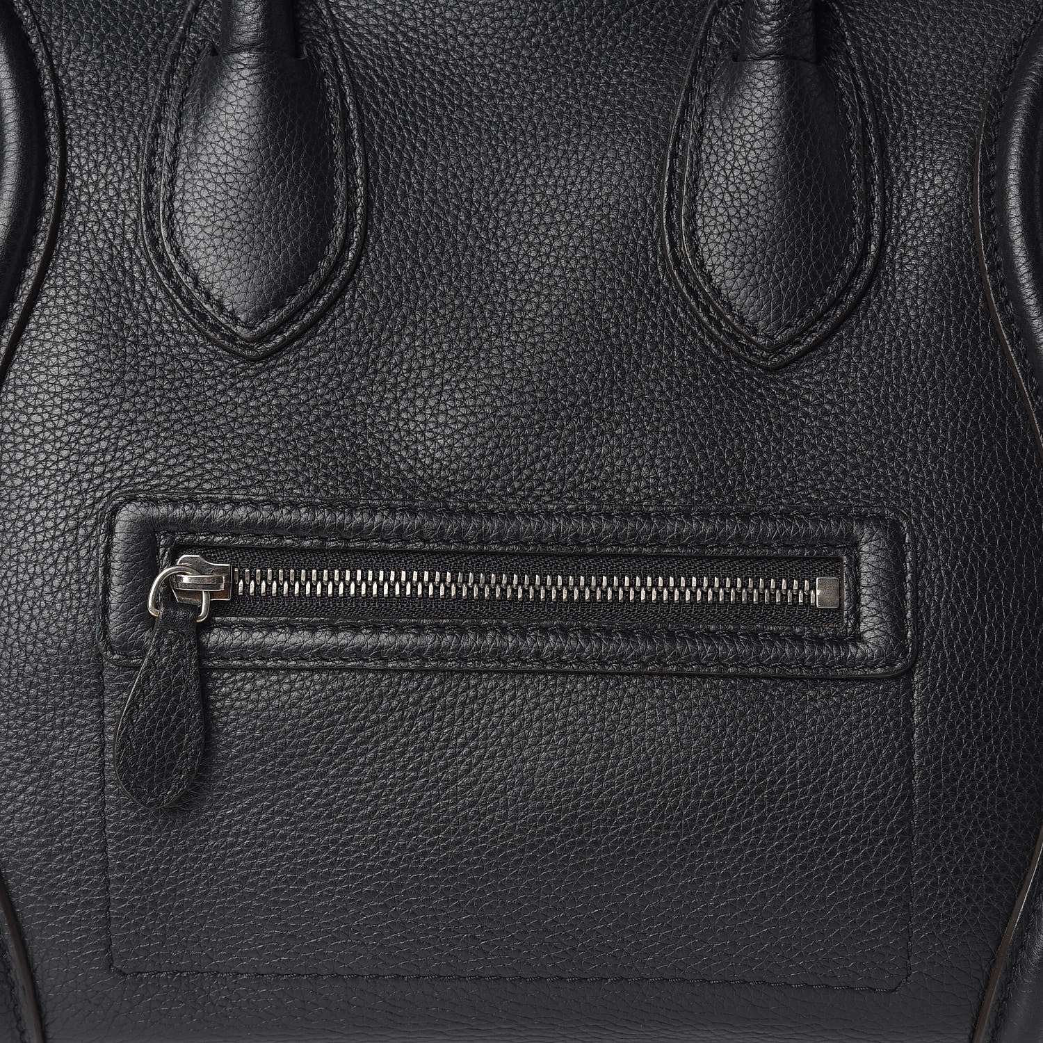 Celine Drummed Calfskin Mini Luggage Black 8 of 14