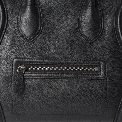 Celine Drummed Calfskin Mini Luggage Black 8 of 14