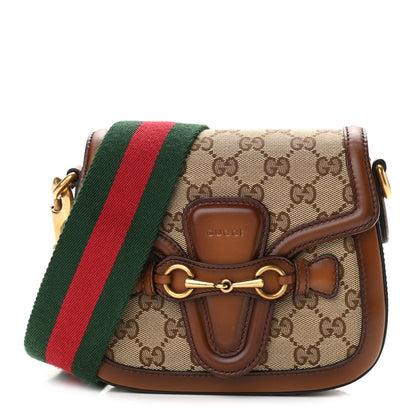 Gucci Monogram Small Lady Web Shoulder Bag Beige Cuir 1 of 14