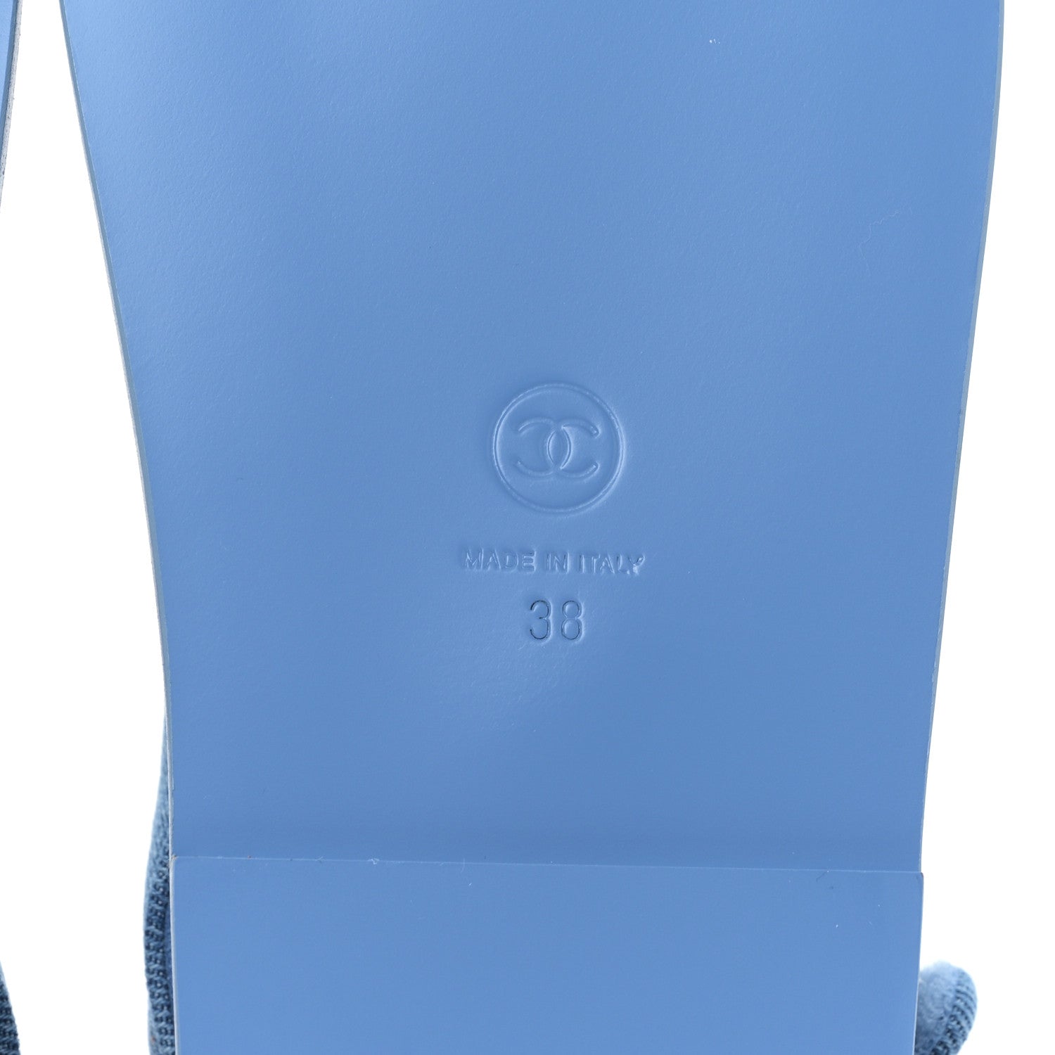 Chanel Denim CC Dad Sandals 38 Light Blue 6 of 8