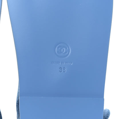 Chanel Denim CC Dad Sandals 38 Light Blue 6 of 8