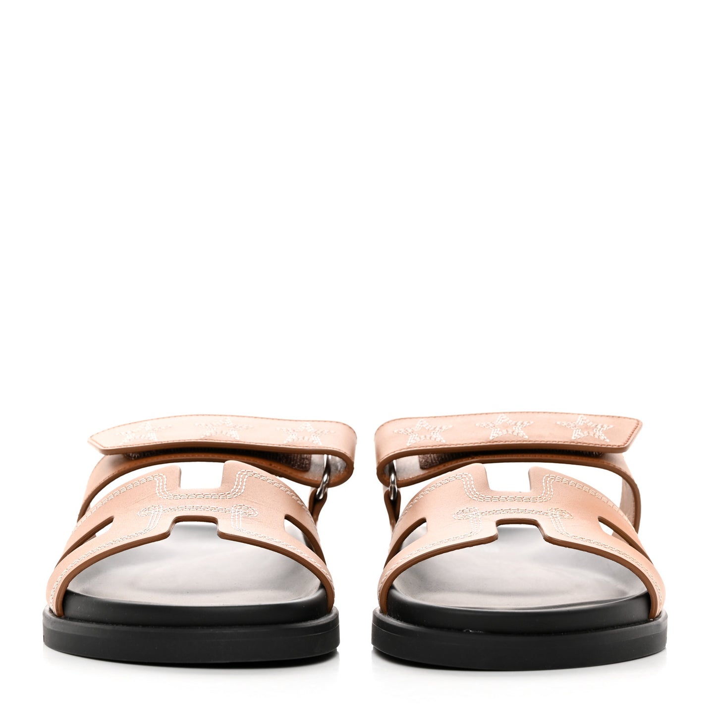 Calfskin Embroidered Womens Chypre Sandals 38 Natural