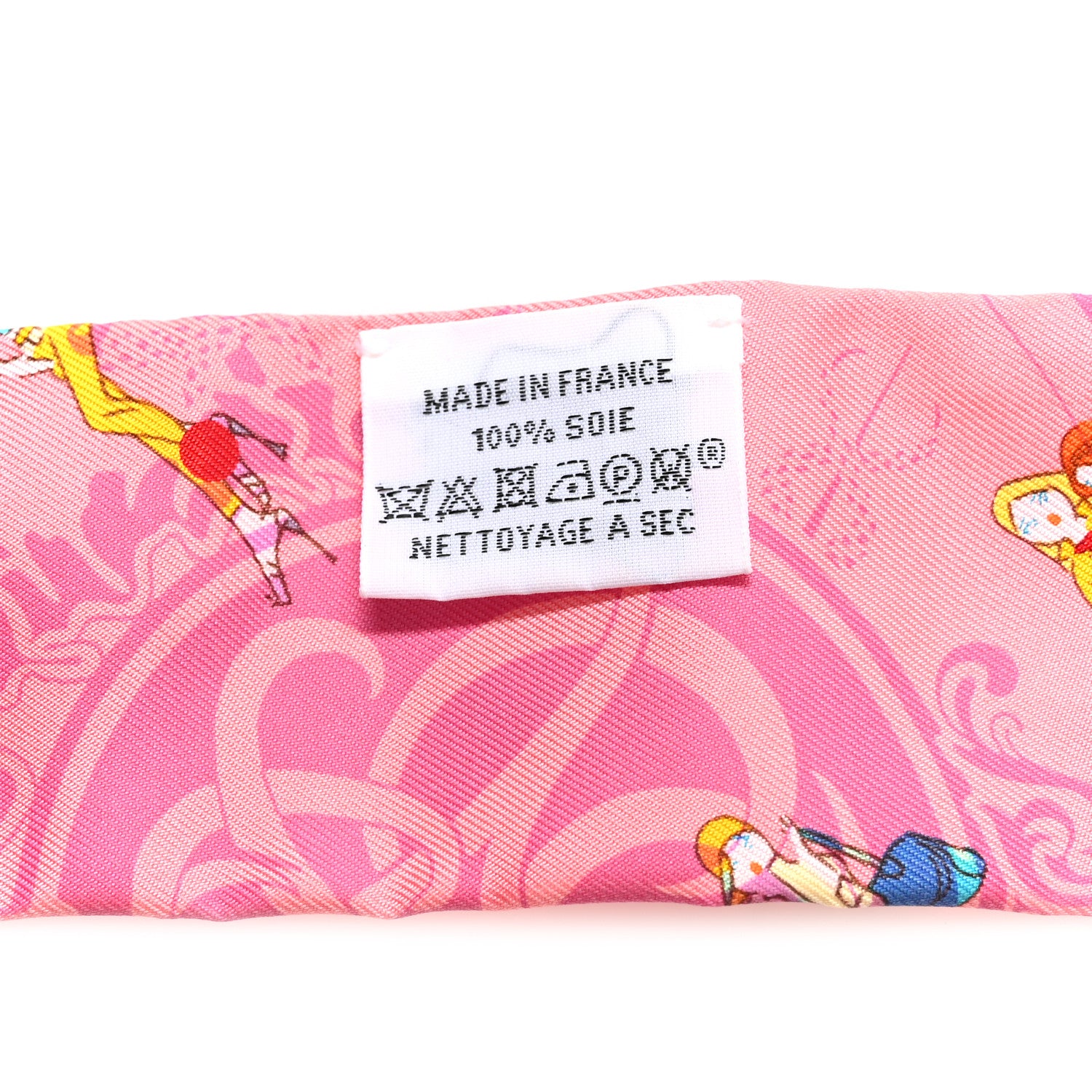 Hermes Silk Ex-Libris Les Parisie Twilly Rose Malabar Jaune 4 of 5