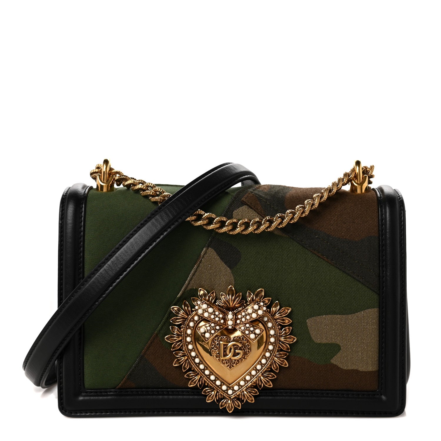 Dolce & Gabbana Calfskin Camouflage Pattern Medium Devotion Crossbody Bag 1 of 9