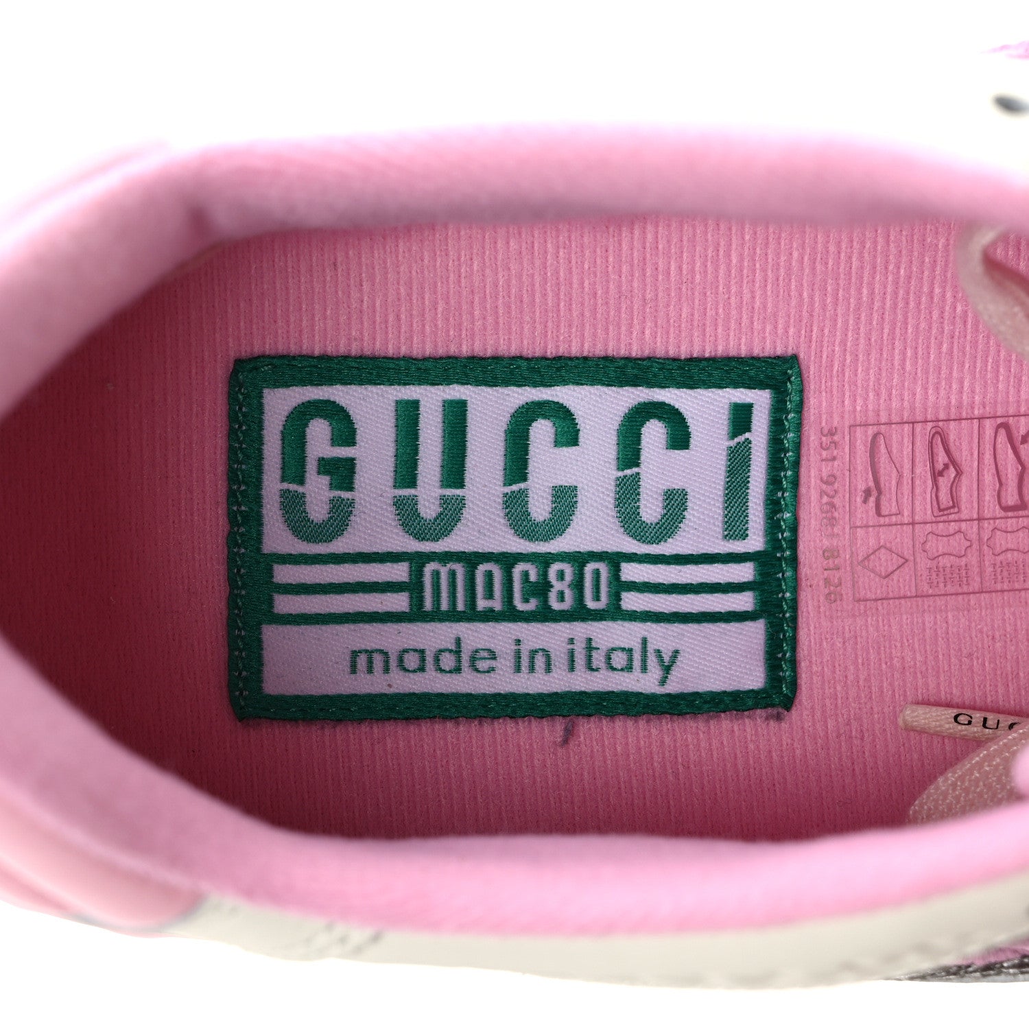 Gucci Dali Soft Calfskin Womens Mac80 Sneakers 36 Off White Grey Sky Light Rose 7 of 8