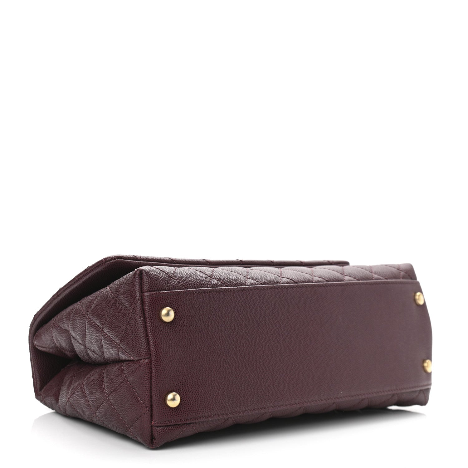Chanel Caviar Lizard Embossed Quilted Small Coco Handle Flap Burgundy 4 of 11