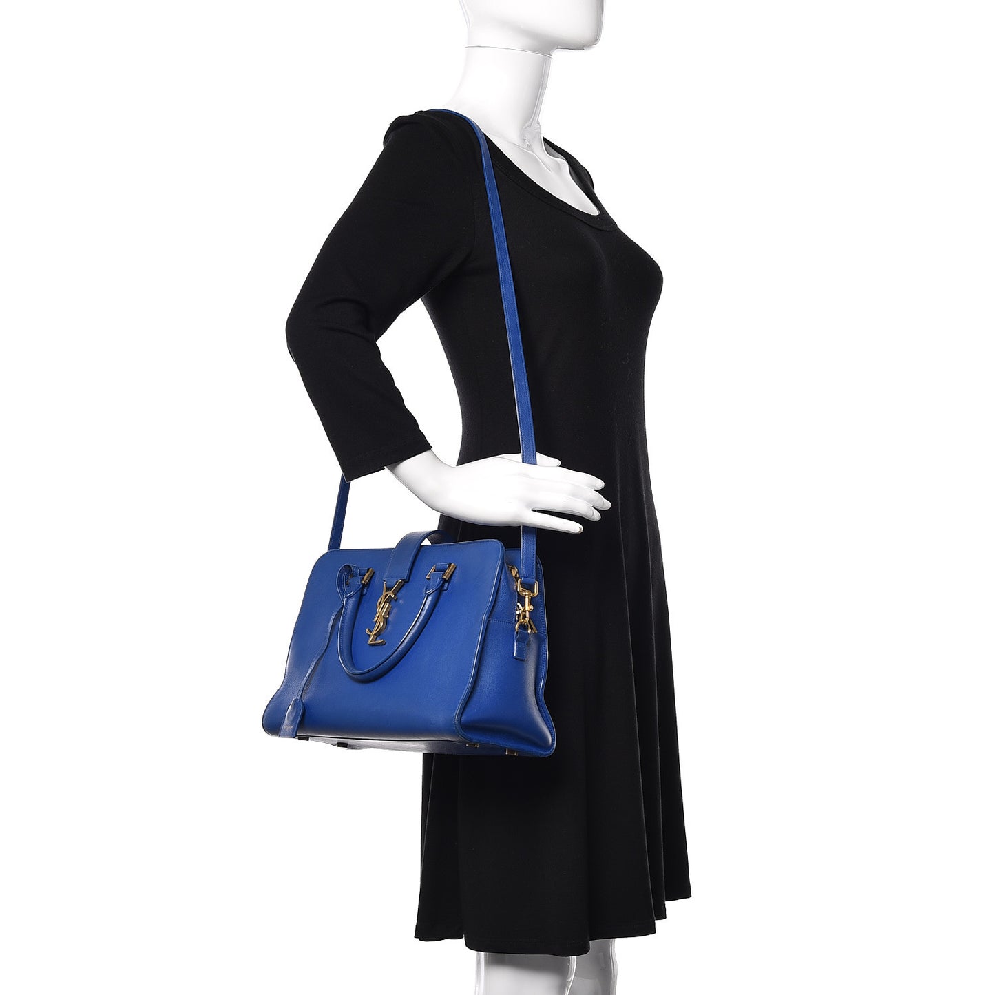 Calfskin Small Monogram Cabas Blue Majorelle