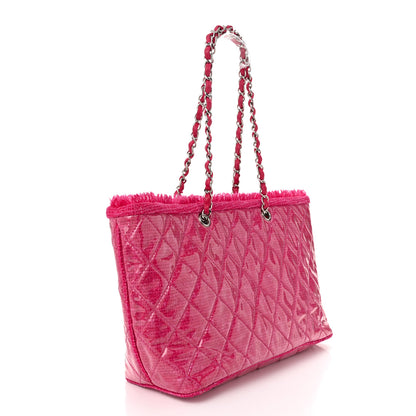 Chanel Vinyl Quilted Funny Tweed Tote Fuchsia 3 of 11