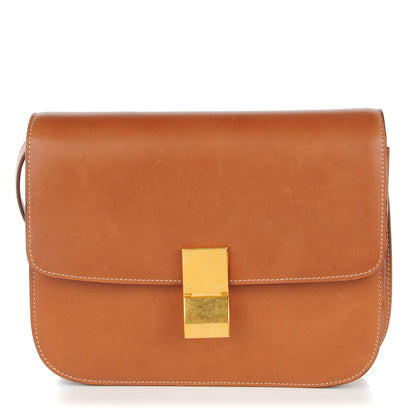 Celine Smooth Calfskin Medium Classic Box Flap Bag Camel 1 of 8