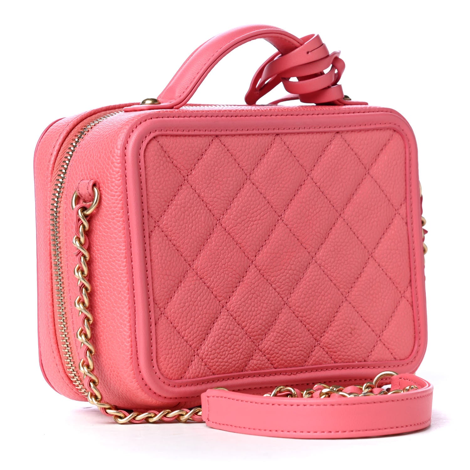 Chanel Caviar Quilted Small CC Filigree Vanity Case Pink 3 of 6