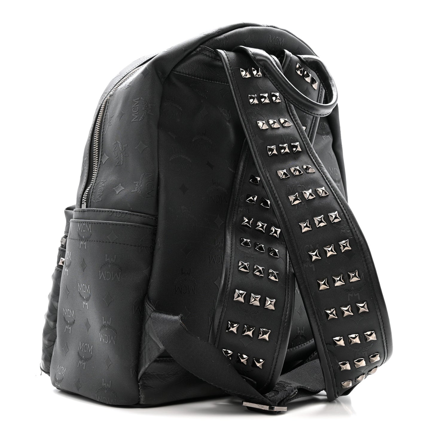 Nylon Monogram Studded Stark Medium Backpack Black