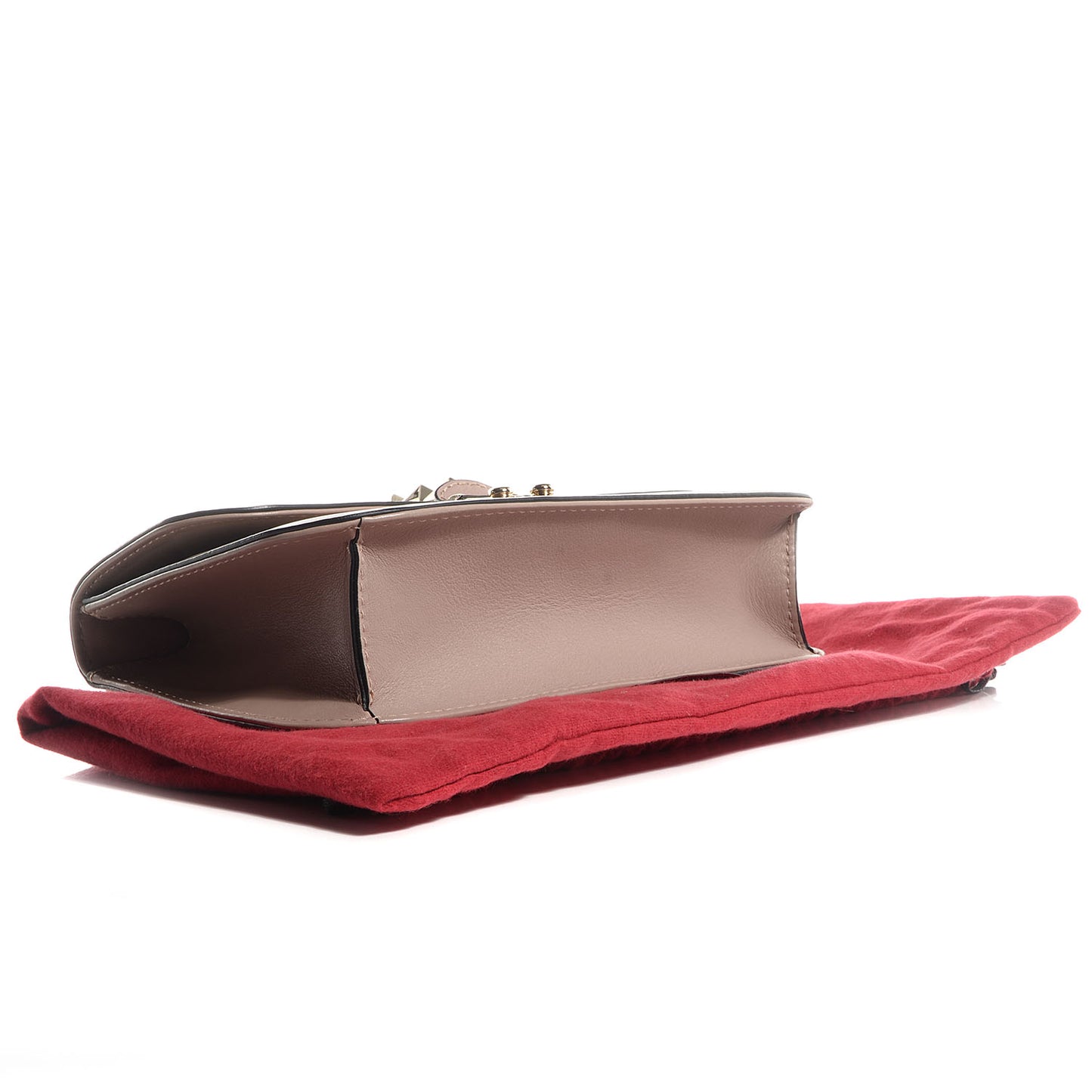 Vitello Medium Glam Lock Rockstud Flap Poudre