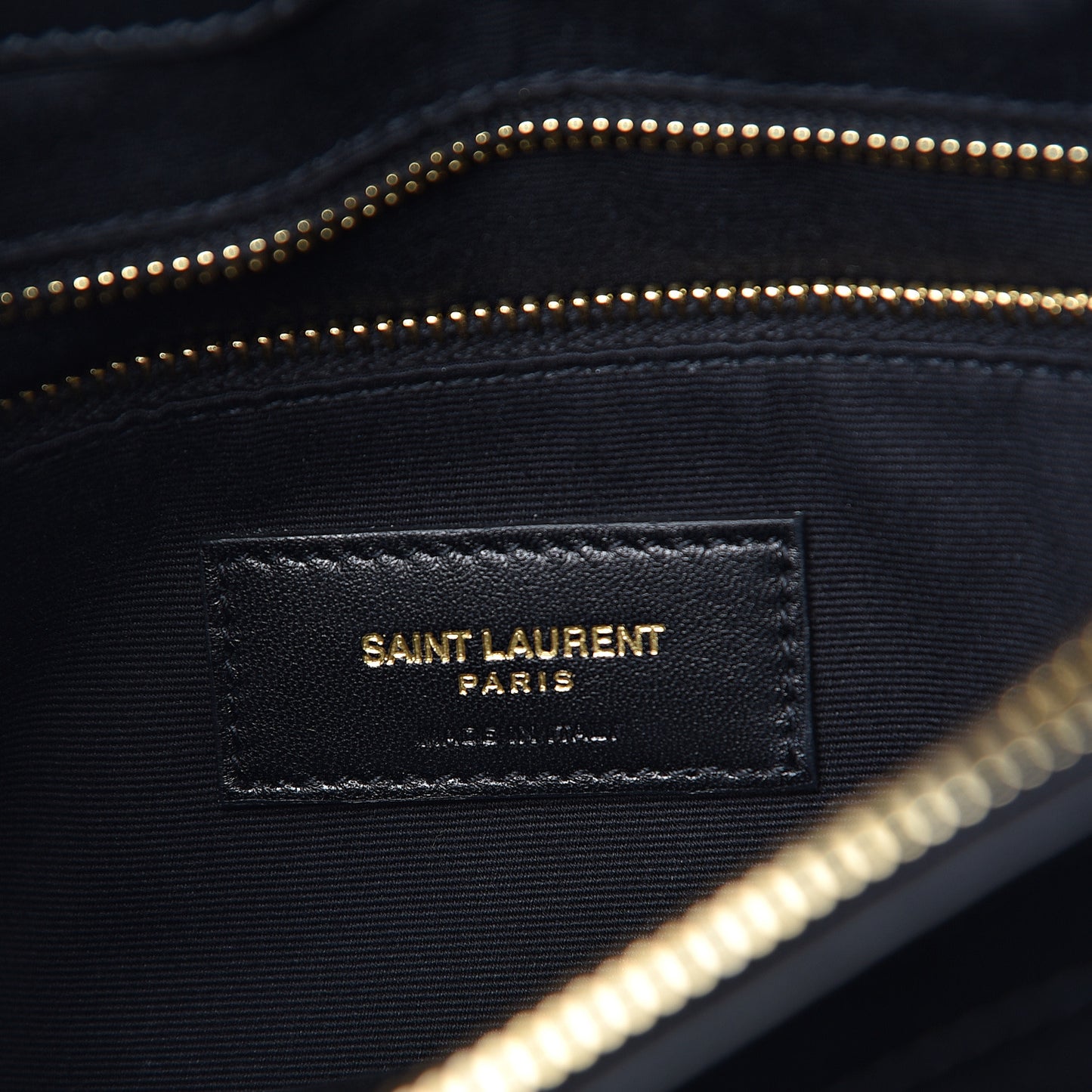 Calfskin Y Quilted Monogram Medium Loulou Chain Satchel Black