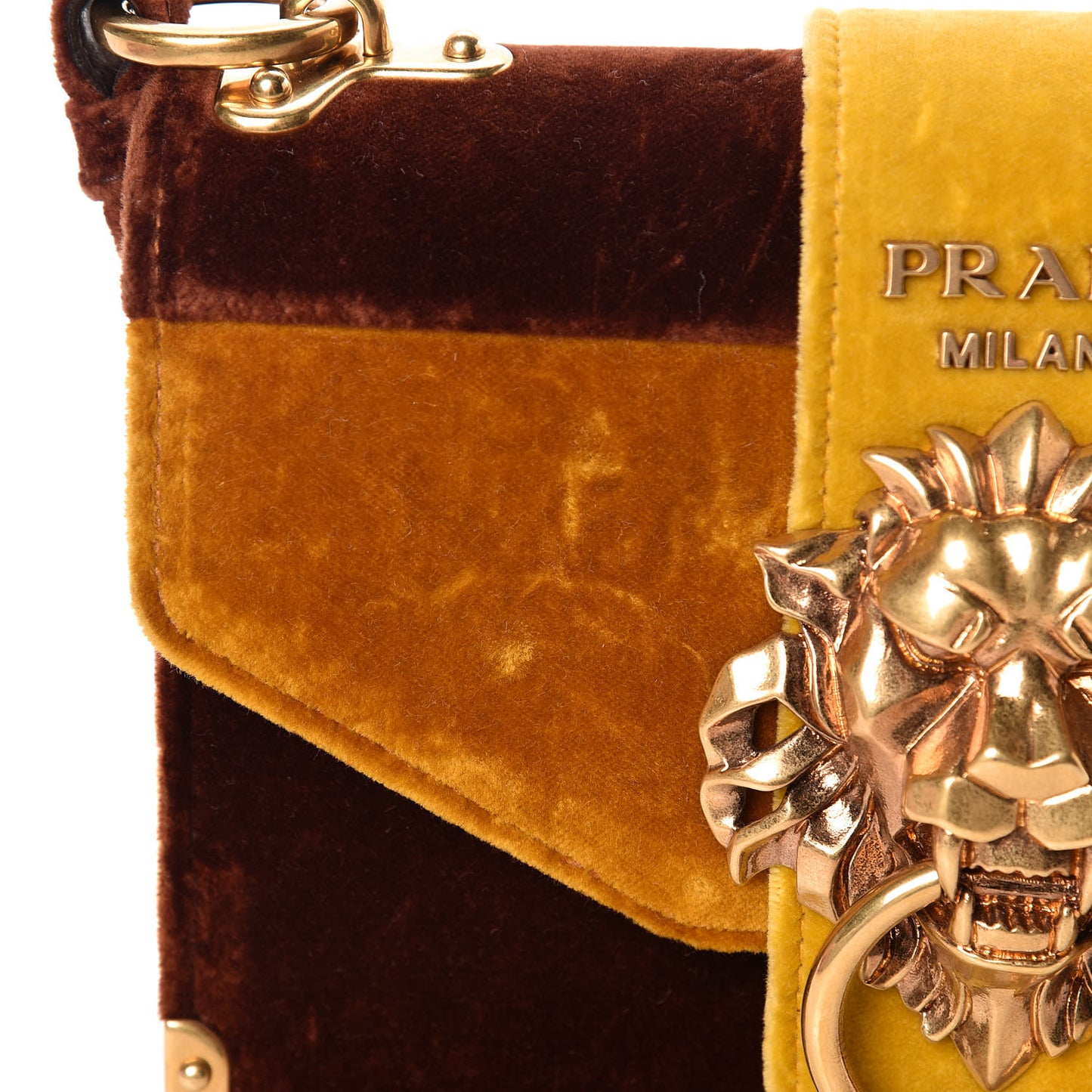 Velluto Lions Head Cahier Shoulder Bag Ambra