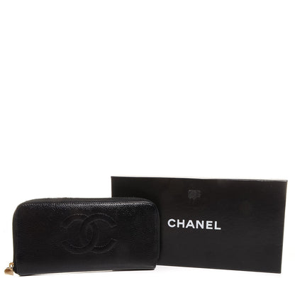 Chanel Caviar CC Zip Around Wallet Black 5 of 9