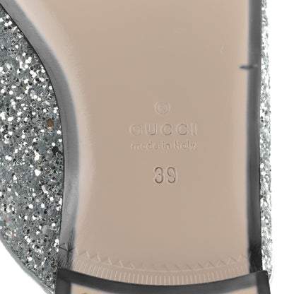 Gucci Glitter Womens Princetown Slippers 39 Silver 6 of 9
