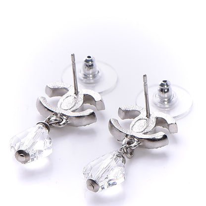 Chanel Crystal CC Drop Earrings Silver 4 of 5