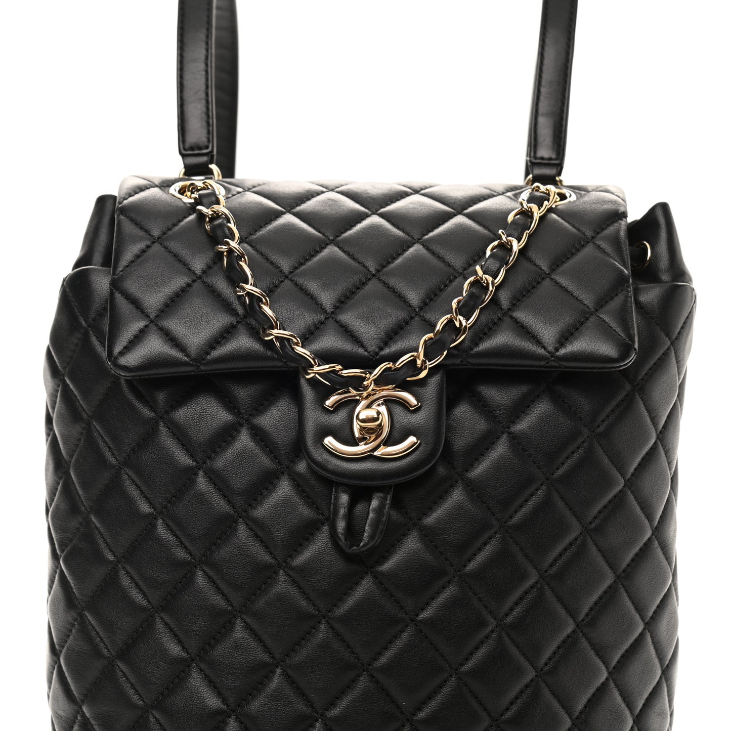 Lambskin Quilted Small Urban Spirit Backpack Black