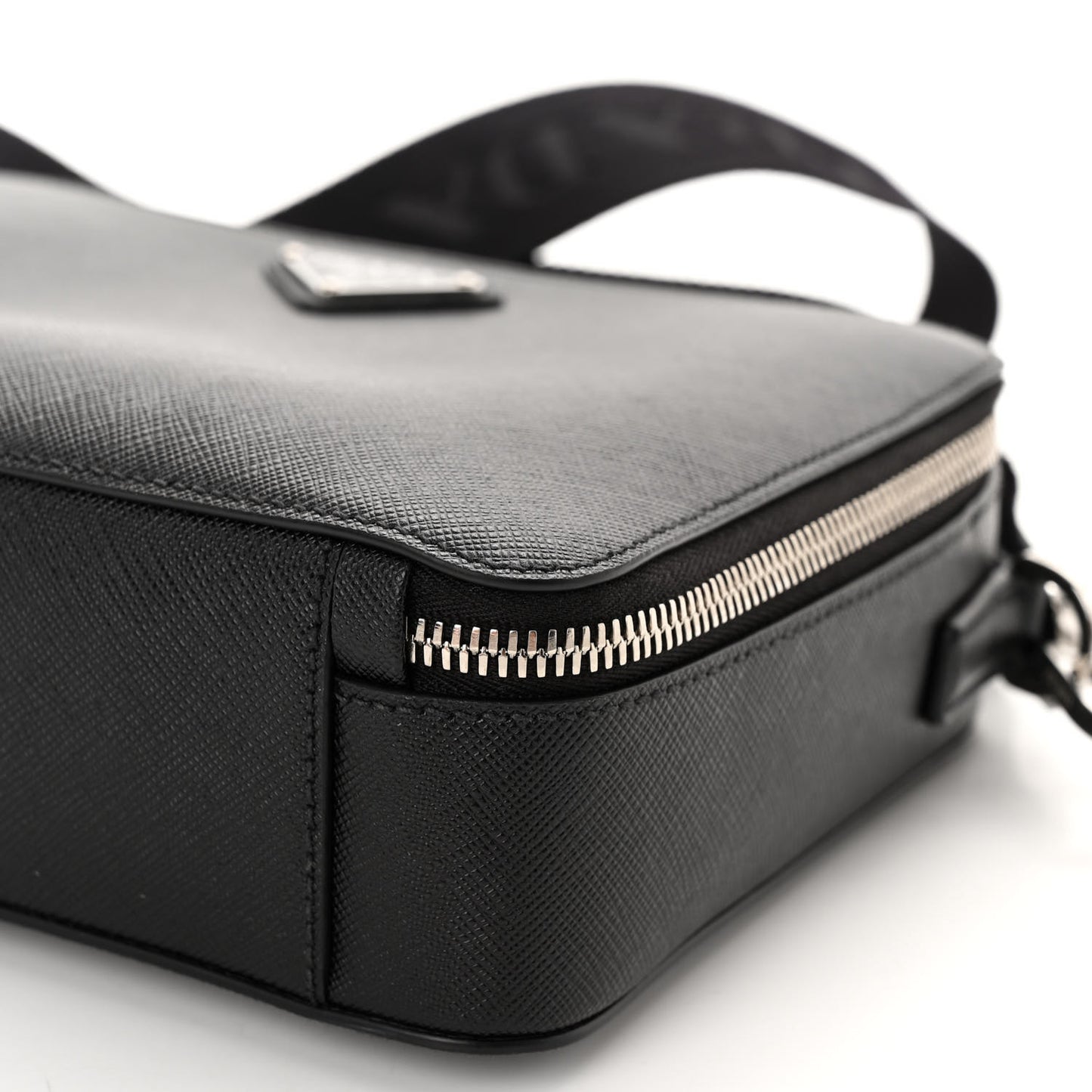 Saffiano Travel Medium Brique Crossbody Bag Black