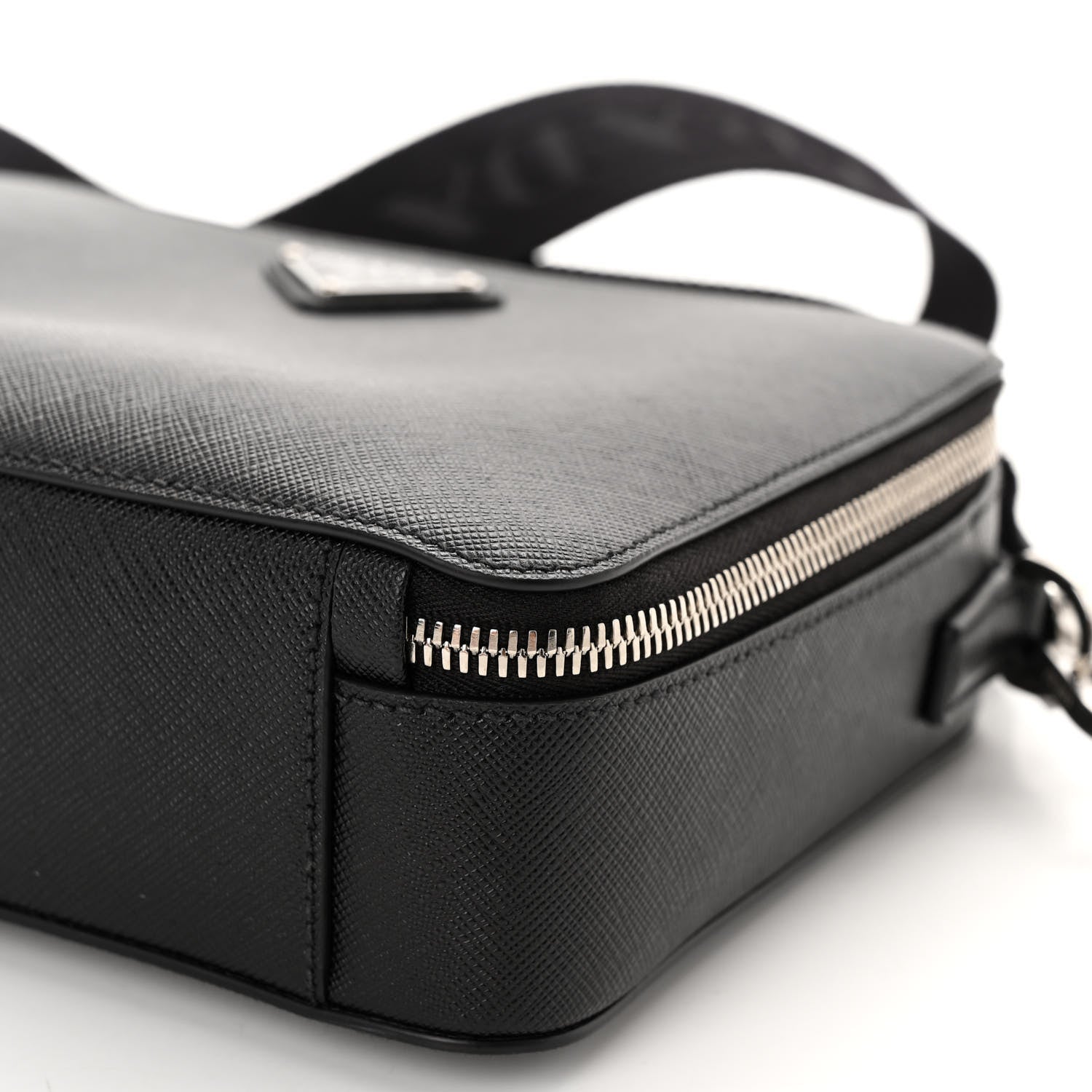 Prada Saffiano Travel Medium Brique Crossbody Bag Black 9 of 9