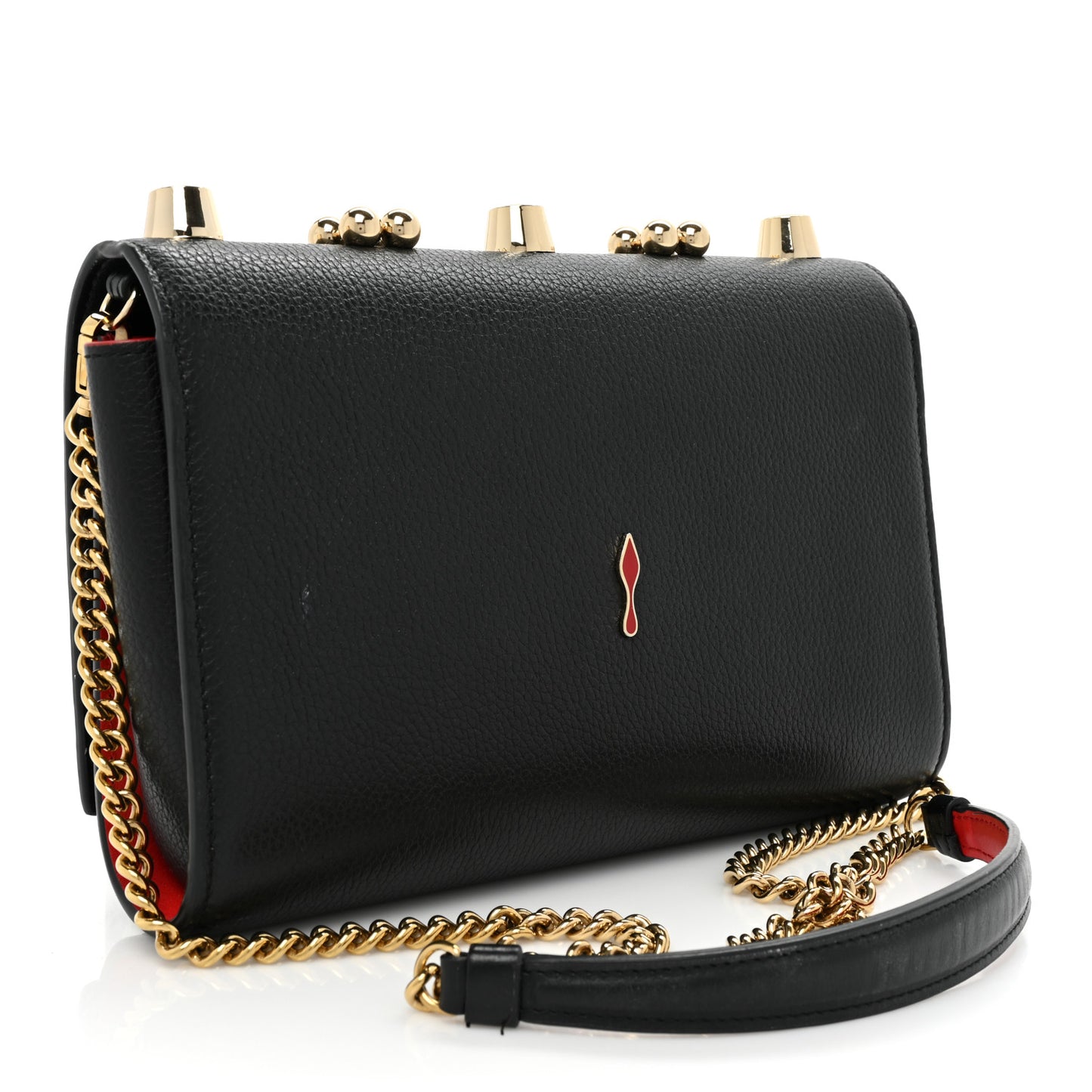 Calfskin Spikes Empire Paloma Clutch Black