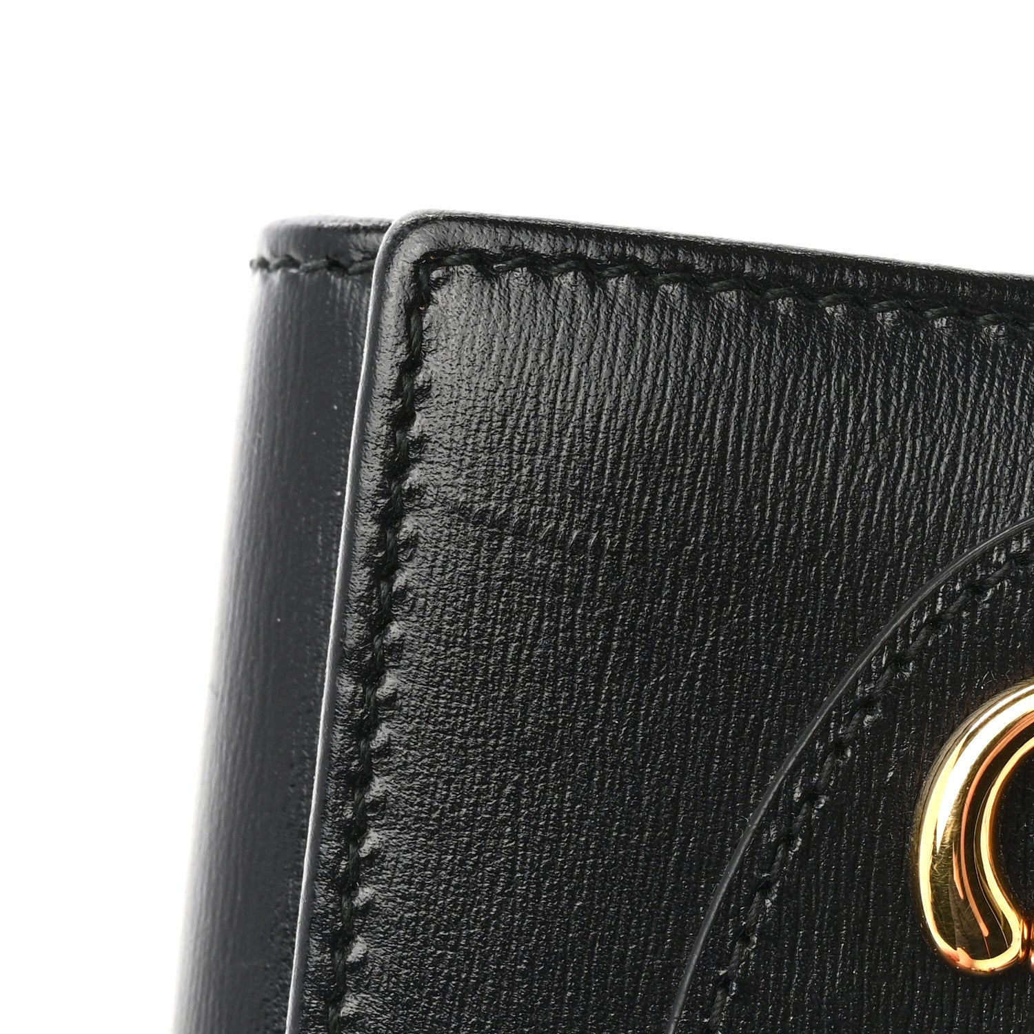 Gucci Boarded Plutone Calfskin Horsebit 1955 Flap Card Case Wallet Black 9 of 9