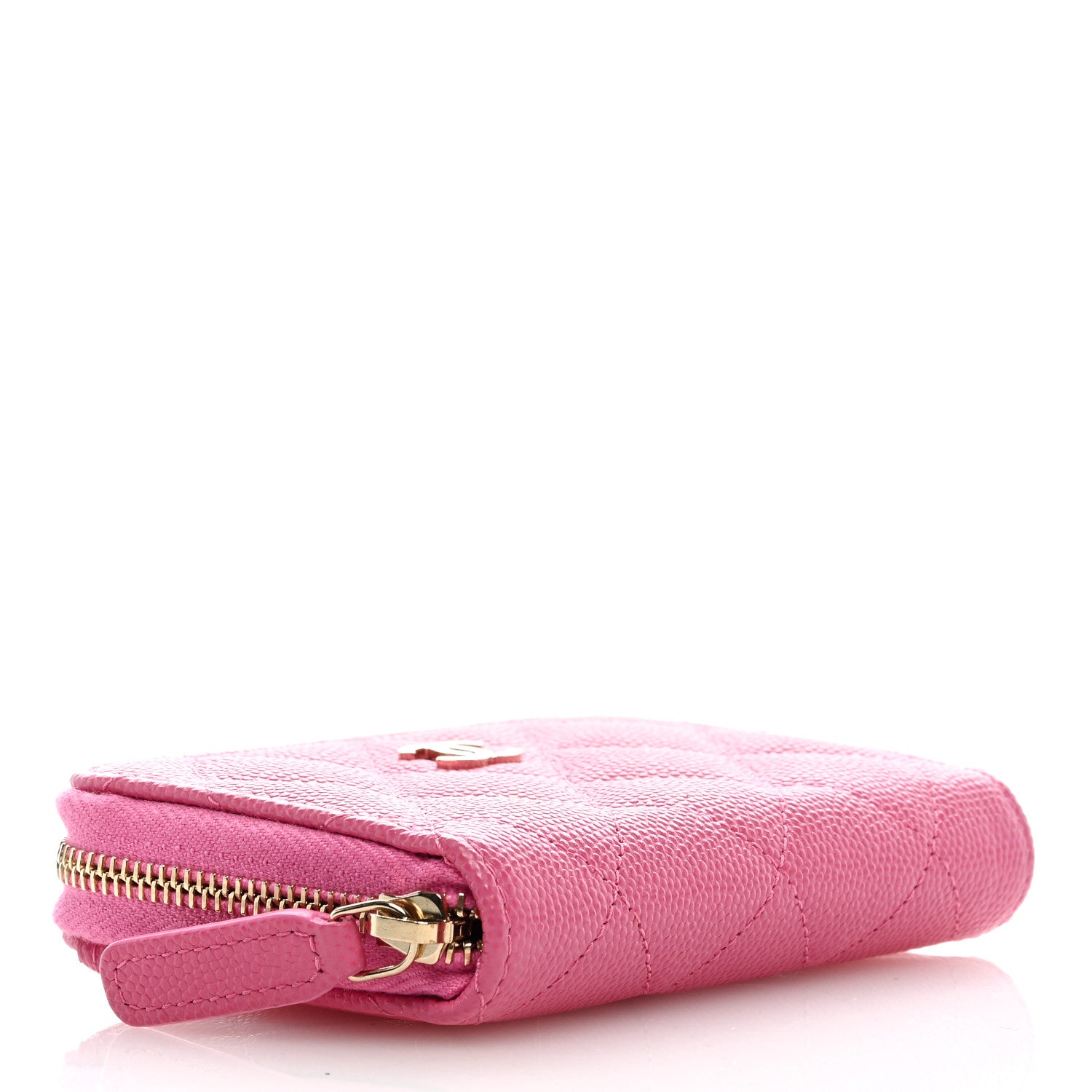 Chanel Caviar Quilted Zip Coin Purse Pink 4 of 7