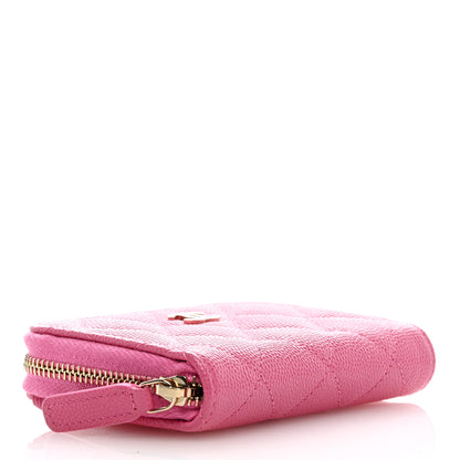 Chanel Caviar Quilted Zip Coin Purse Pink 4 of 7