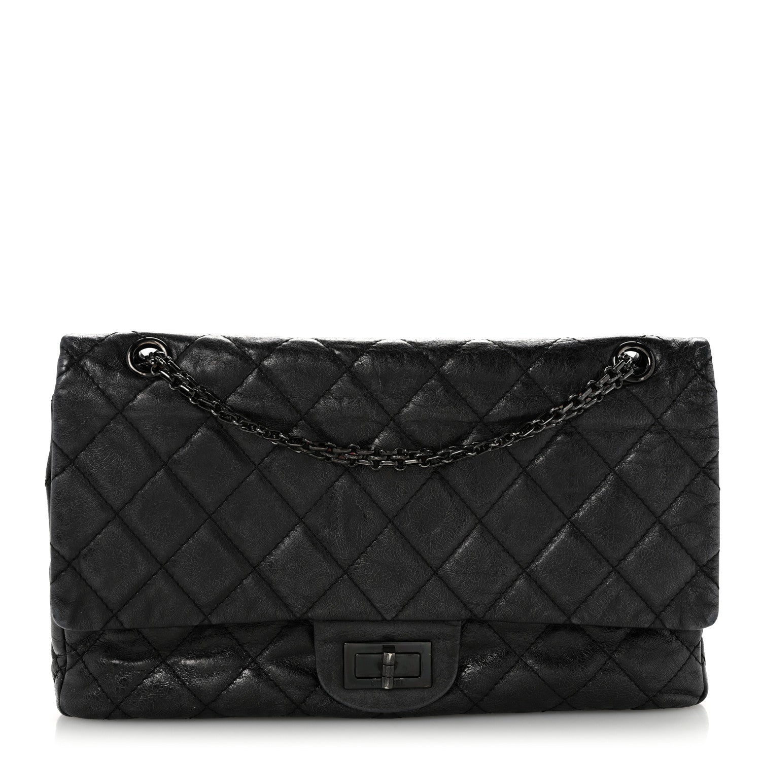 Chanel Metallic Aged Calfskin Quilted 2.55 Reissue 227 Flap So Black 1 of 14