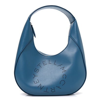 Stella McCartney Eco Alter Nappa Perforated Logo Small Hobo Teal 1 of 9