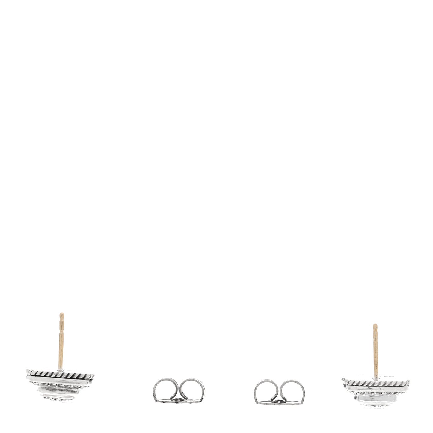 Sterling Silver Diamond 7mm Pave Albion Earrings