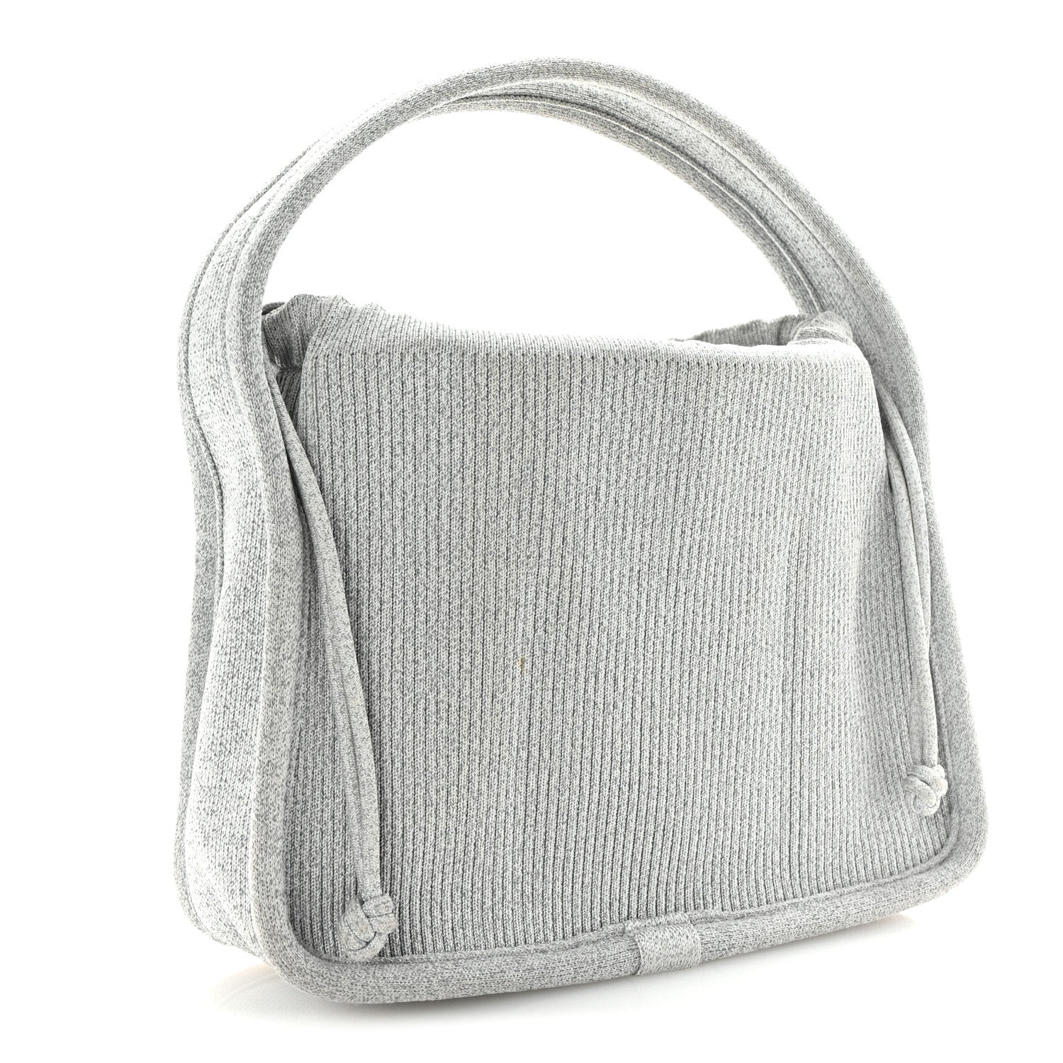 Alexander Wang Metallic Ribbed Knit Small Ryan Bag Silver 3 of 9