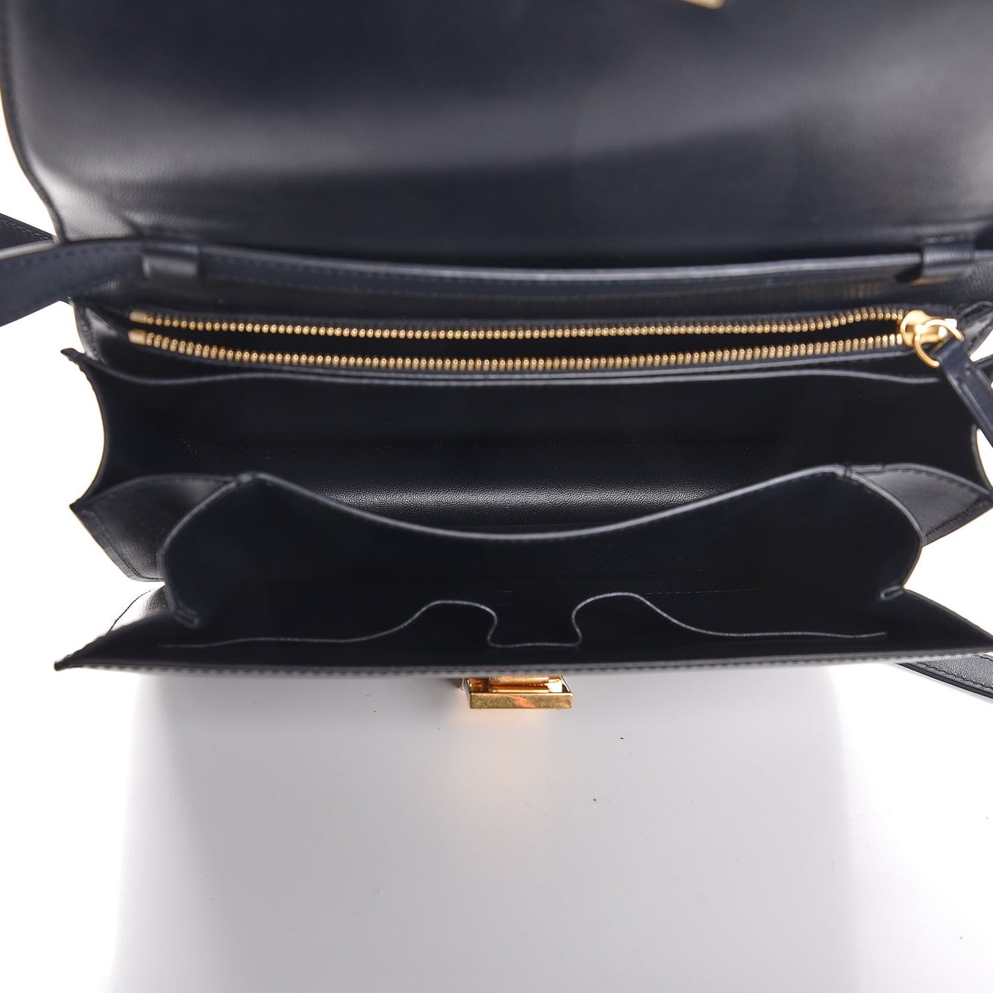 Box Calfskin Medium Classic Box Flap Bag Navy