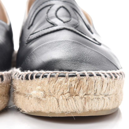 Chanel Lambskin CC Espadrilles 38 Black 14 of 16