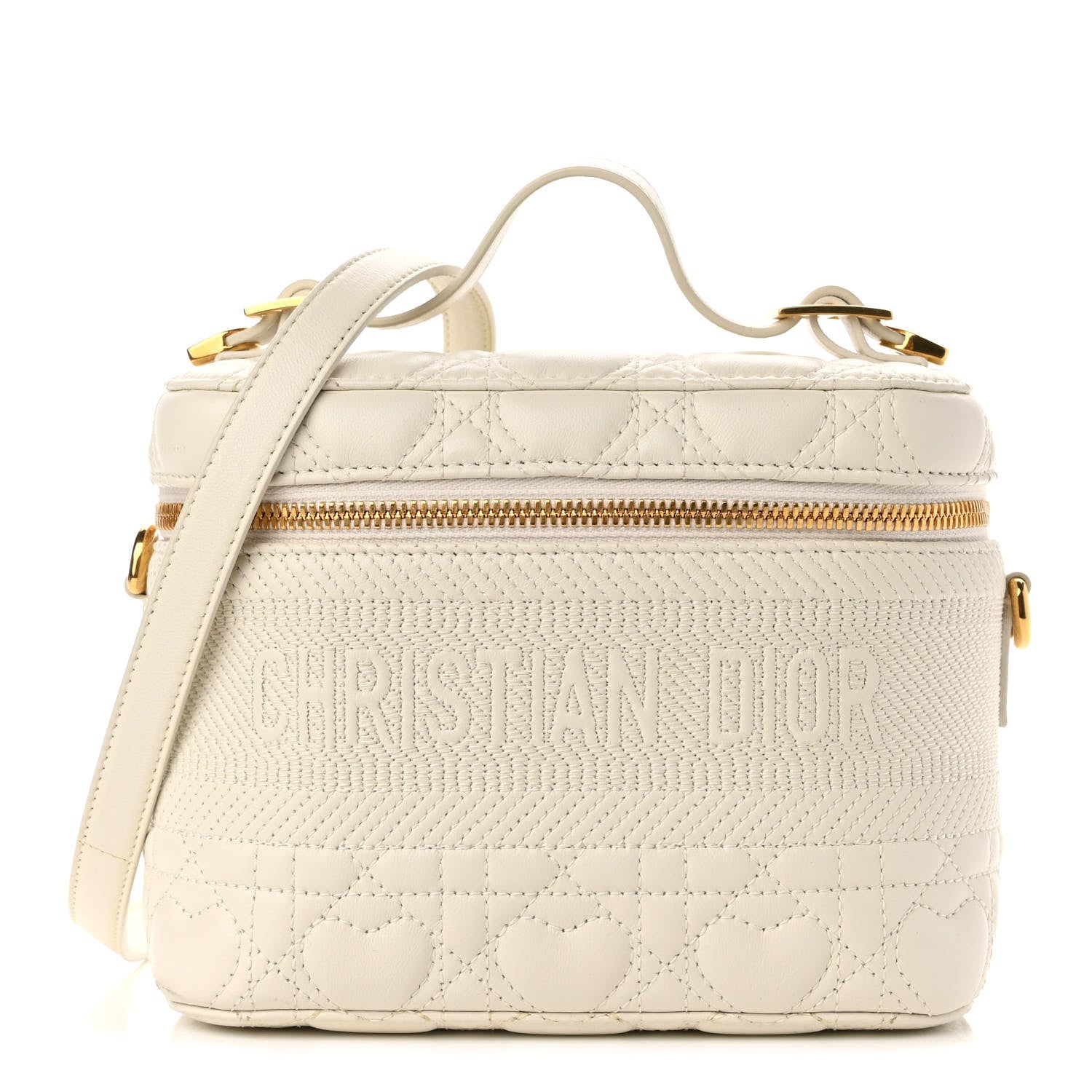 Christian Dior Lambskin Cannage DiorAmour Small Diortravel Vanity Case Latte 1 of 9