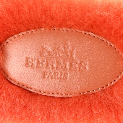 Hermes Woolskin Oran Sandals 38.5 Orange 6 of 7