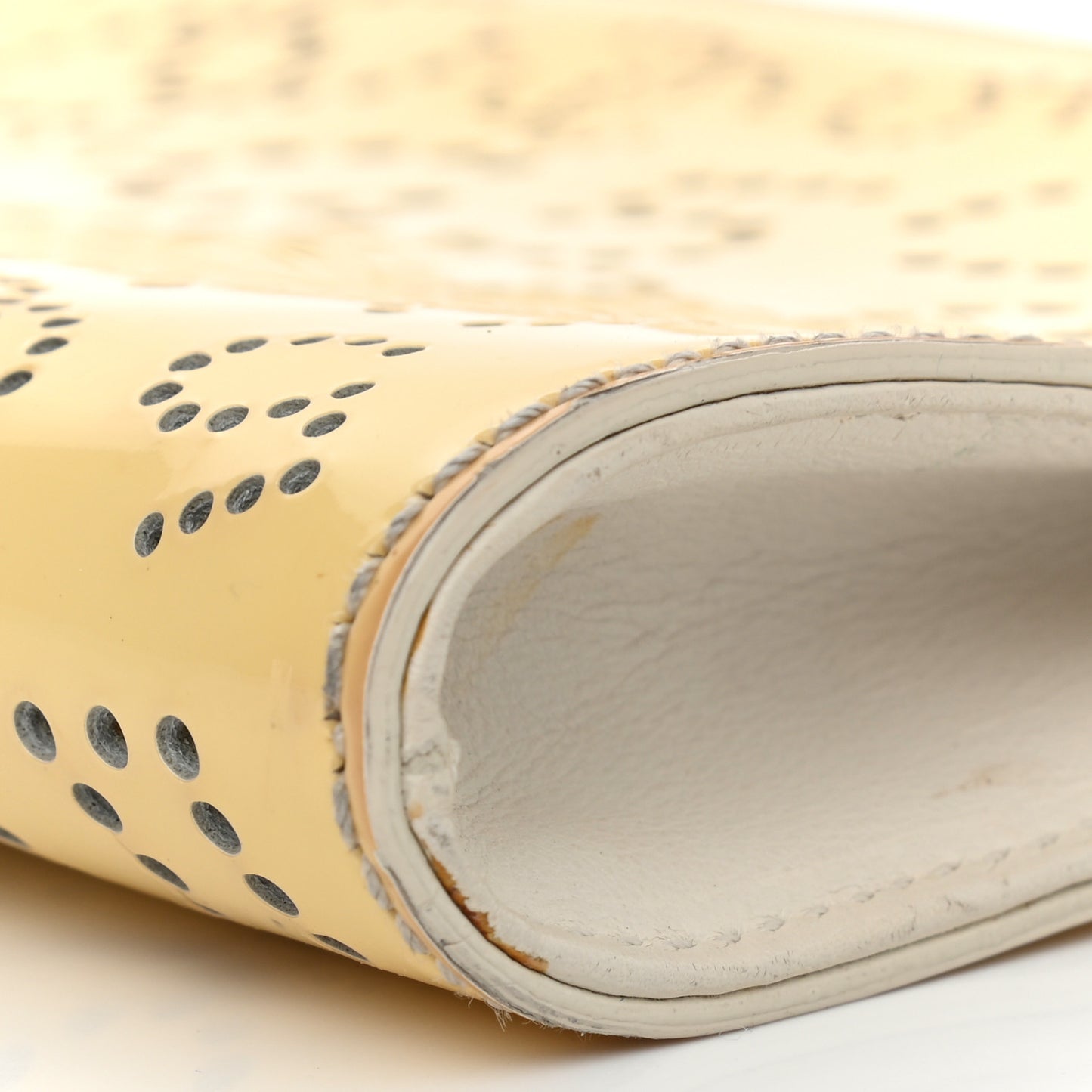 Patent Perforated CC N°5 Clutch Yellow