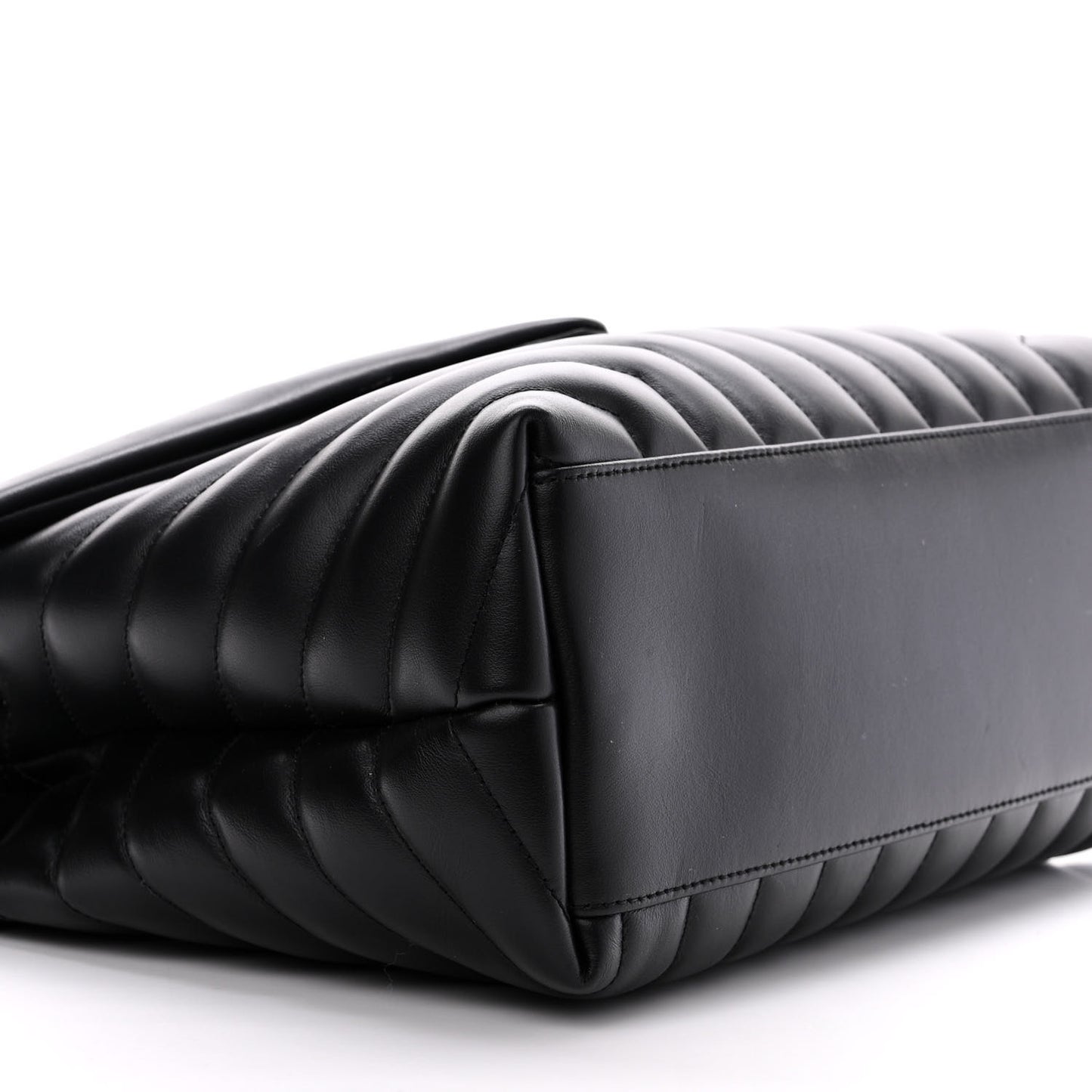 Calfskin Y Quilted Monogram Medium Loulou Chain Satchel Black