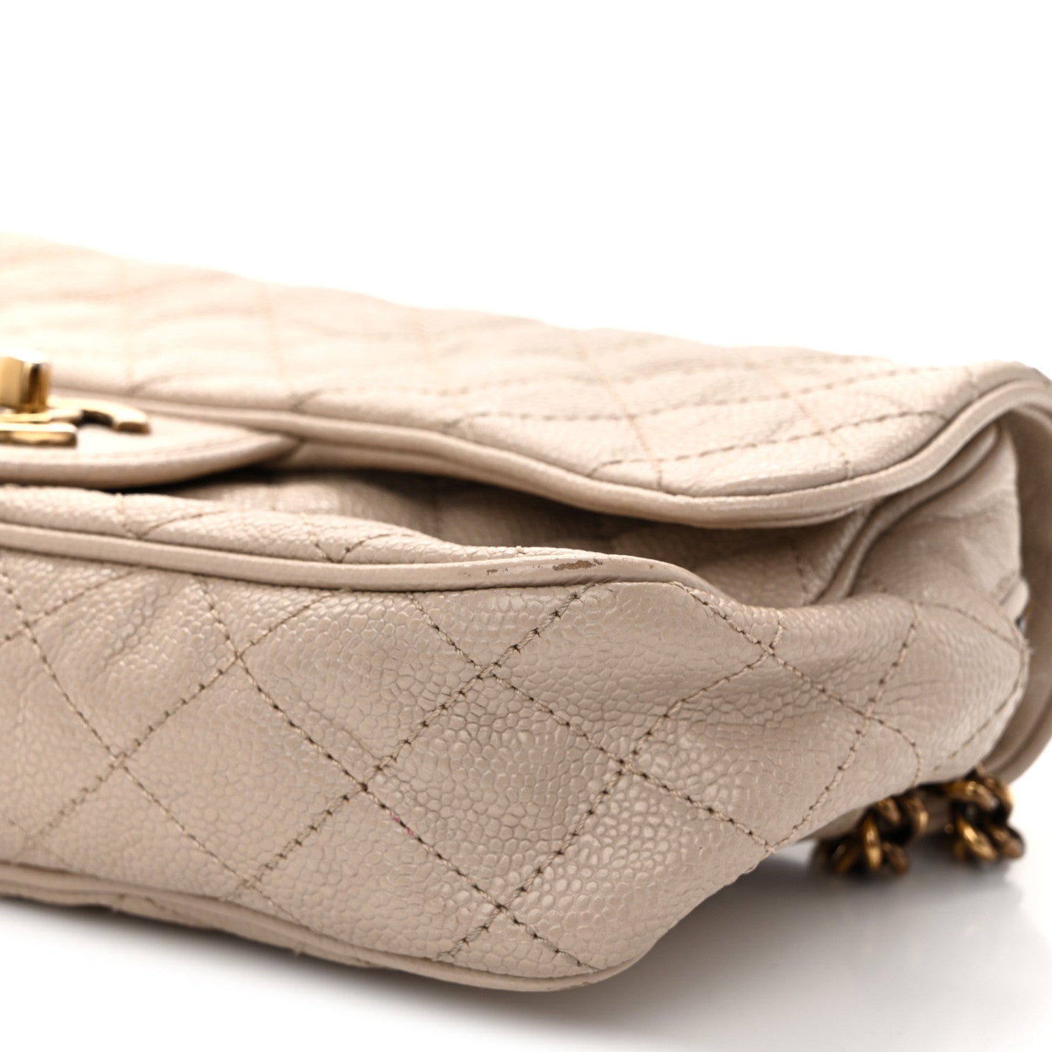 Chanel Crumpled Grained Calfskin Quilted Small Shiva Flap Beige 10 of 10
