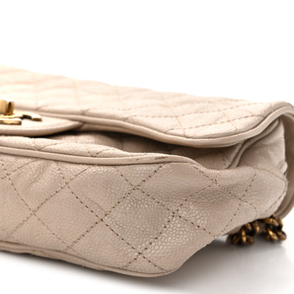 Chanel Crumpled Grained Calfskin Quilted Small Shiva Flap Beige 10 of 10
