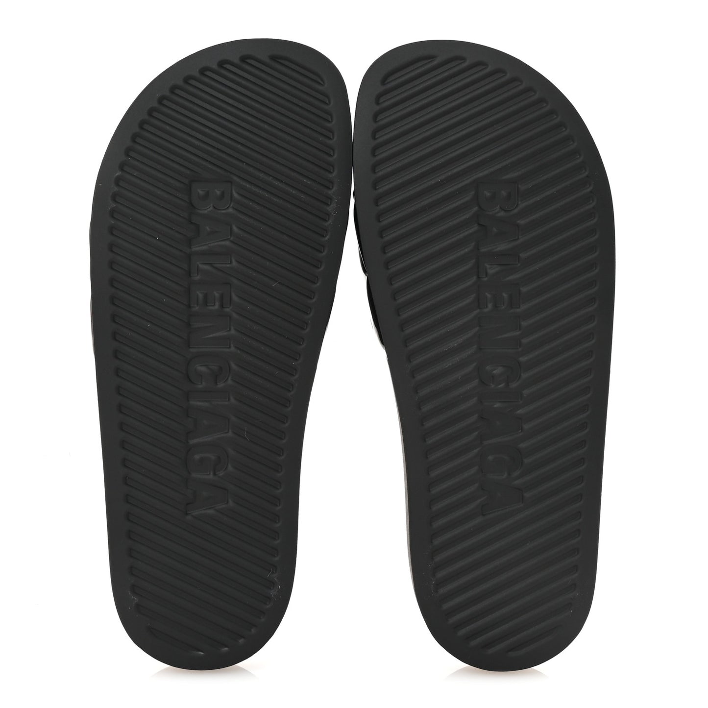 Patent Rubber Logo Womens Pool Slide Sandals 38 Black White