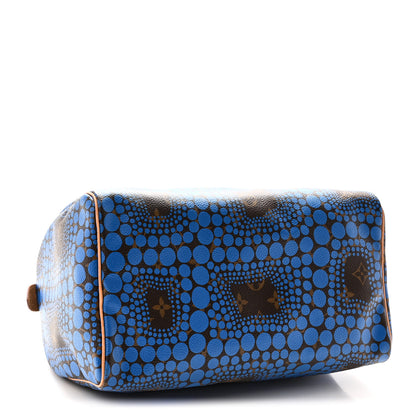 Louis Vuitton Monogram Kusama Town Speedy 30 Blue 4 of 9