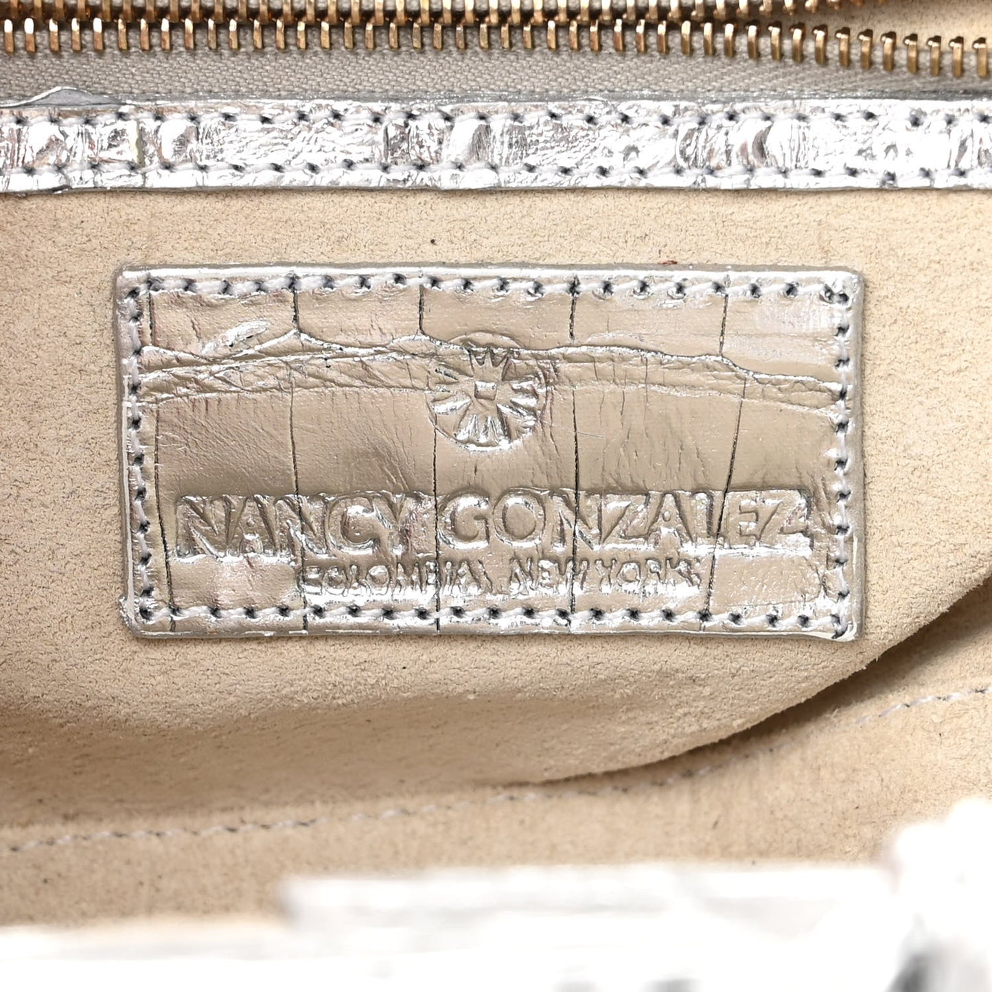 Metallic Crocodile Chain Clutch Silver