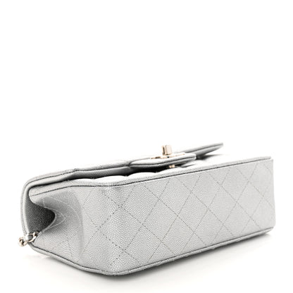 Chanel Metallic Caviar Quilted Mini Top Handle Rectangular Flap Silver 4 of 11