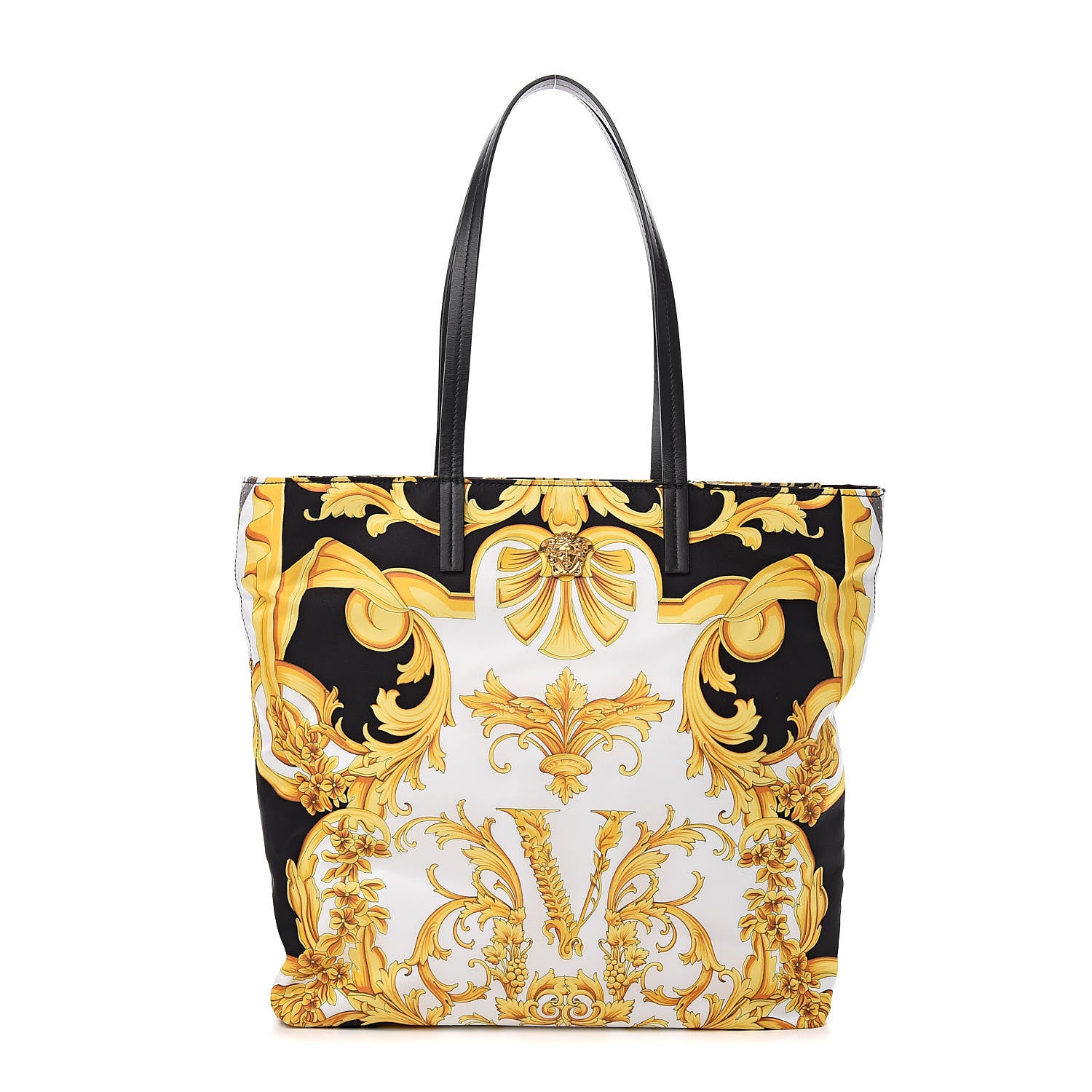 Versace Nylon Baroque Print Tote Black 1 of 9