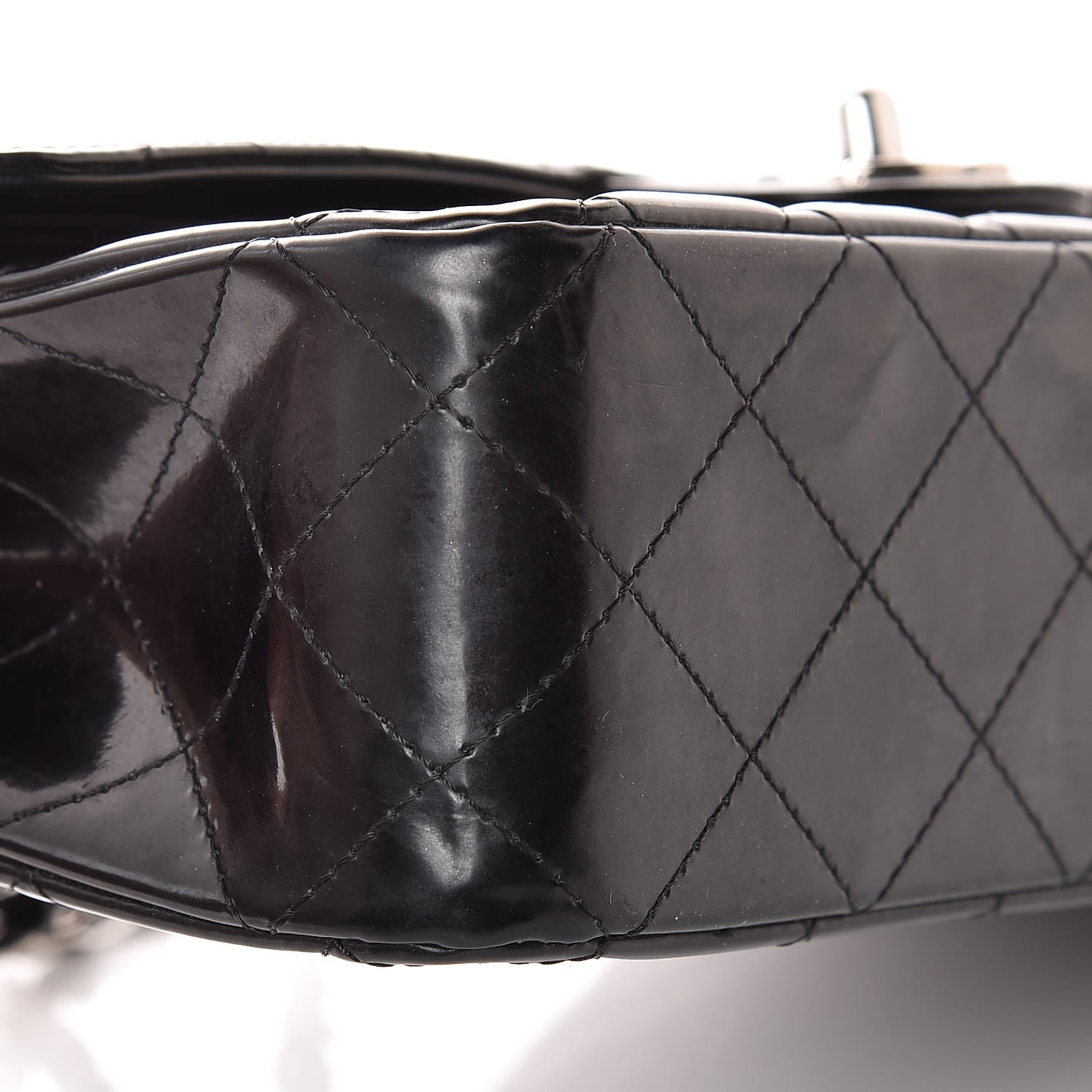 Chanel Patent Quilted Medium Double Flap Black 14 of 15